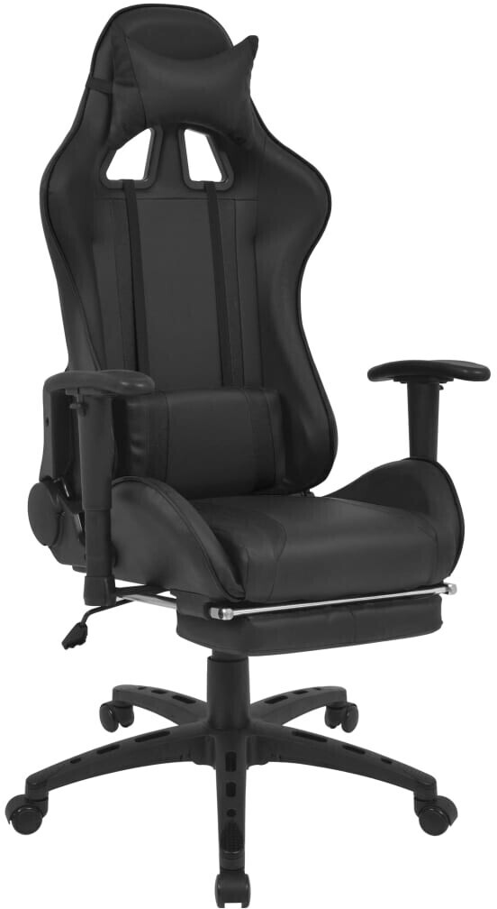 vidaXL Neigbarer Racing-Bürostuhl mit Fußstütze schwarz (20165) für nur 139,44€ statt 222,99€