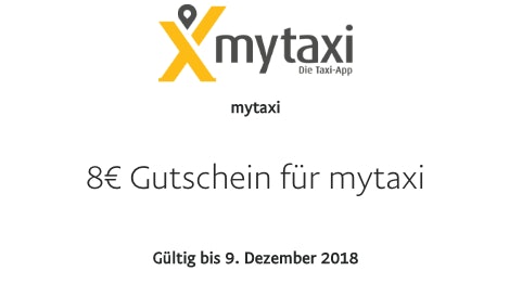 8€-Gutschein für MyTaxi - bei Bezahlung per Paypal