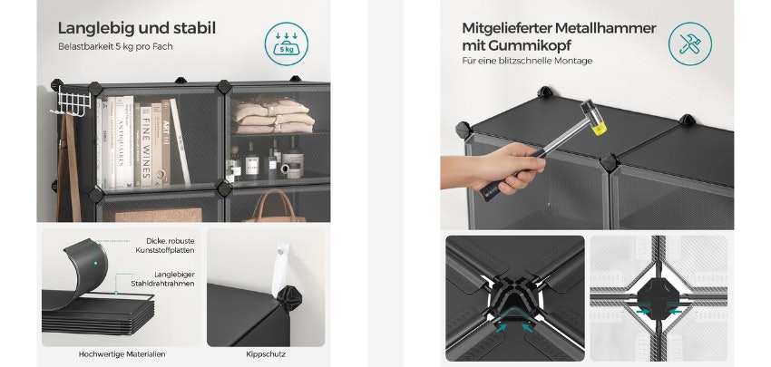 SONGMICS-Schuhregal-mit-8-F--chern-Anwendungsbeispiel