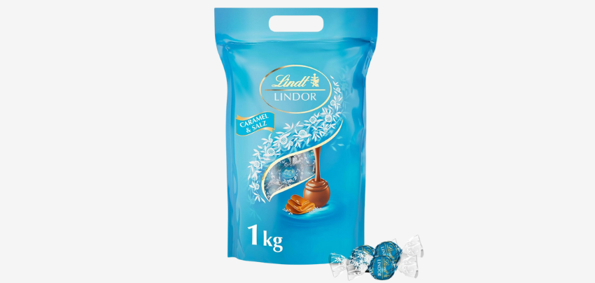 1kg Lindt Lindor Schokoladenkugeln für 22€ – ca. 80 Milch-Schoko-Kugeln, Salted Caramel Geschmack