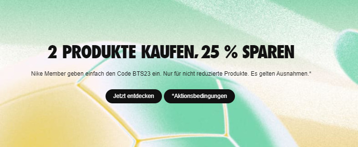 25% Rabatt ab 2 oder mehr Vollpreis-Artikeln bei Nike 👟