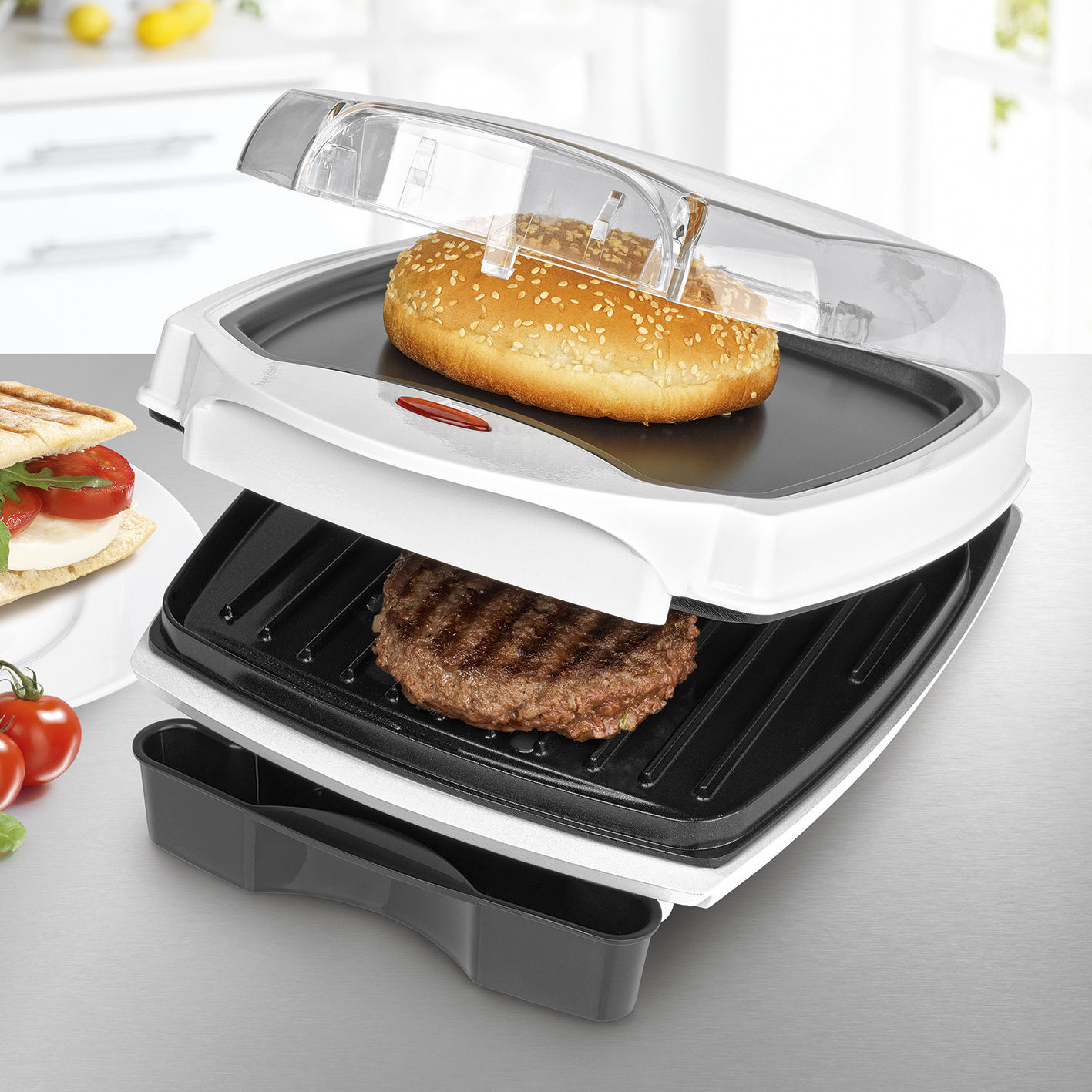 GOURMETmaxx Diät Kontaktgrill und Tischgrill 1100W in Weiß