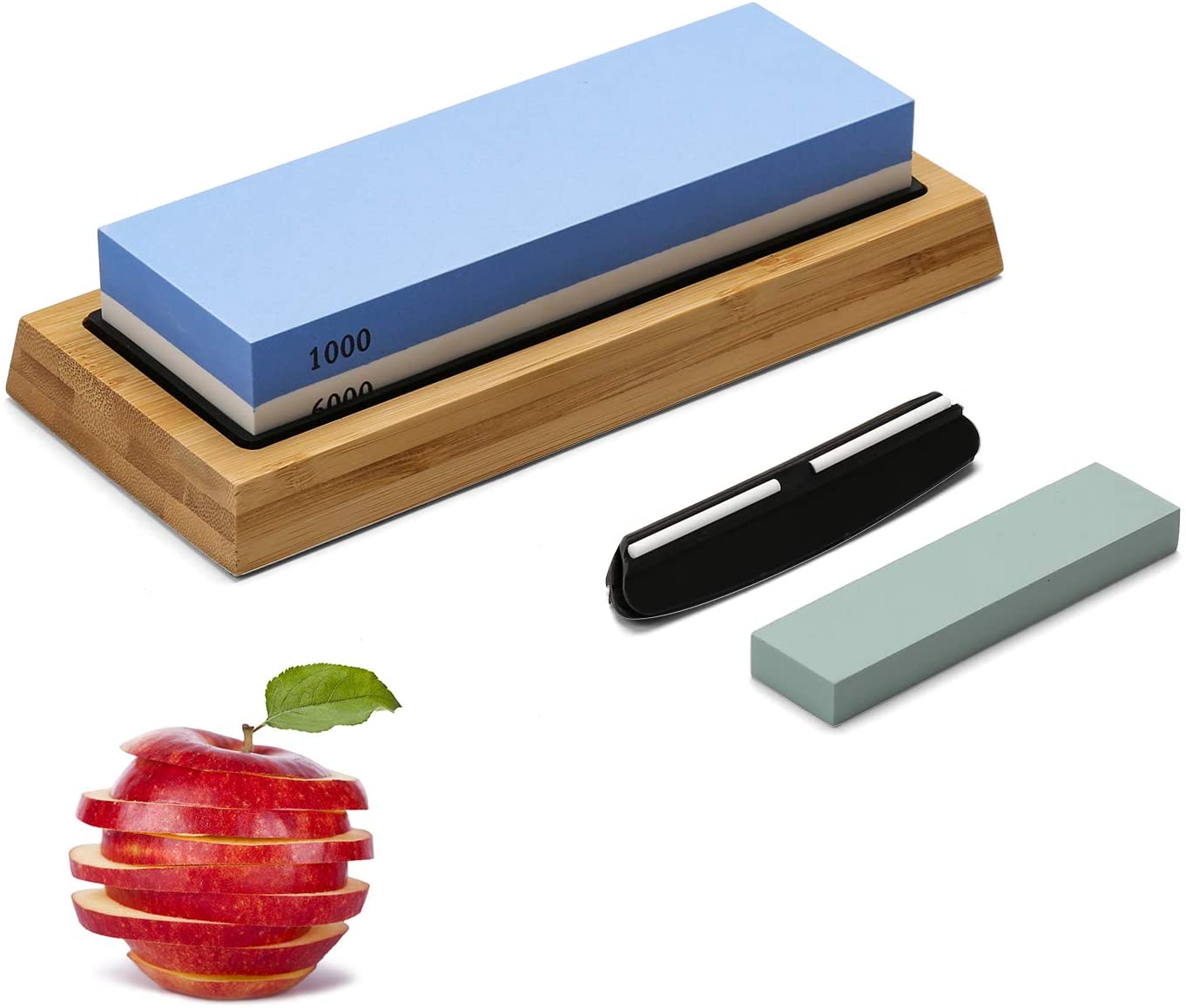 EINFEBEN 1000/6000 Doppelseitiger Abziehsteine Set mit rutschfestem Silikonhalte