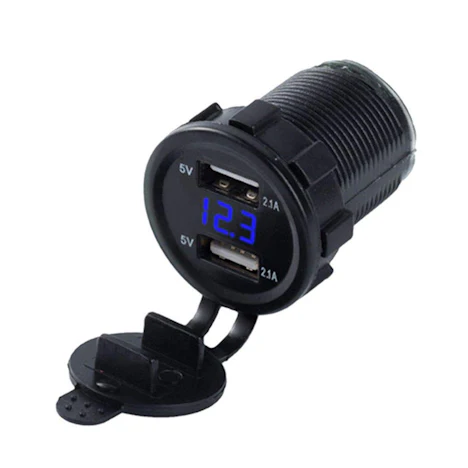 Universal-Dual USB Car Charger Voltage Digital Display Auto-Zigarettenanzünder Ersatz für 12V / 24V Auto-Motorrad