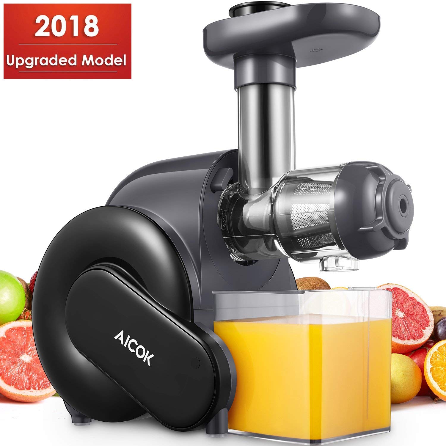 Slow ​Entsafter mit Rücklauffunktion,Anti-Oxidation mit geräuschlosem Motor für 59,99€