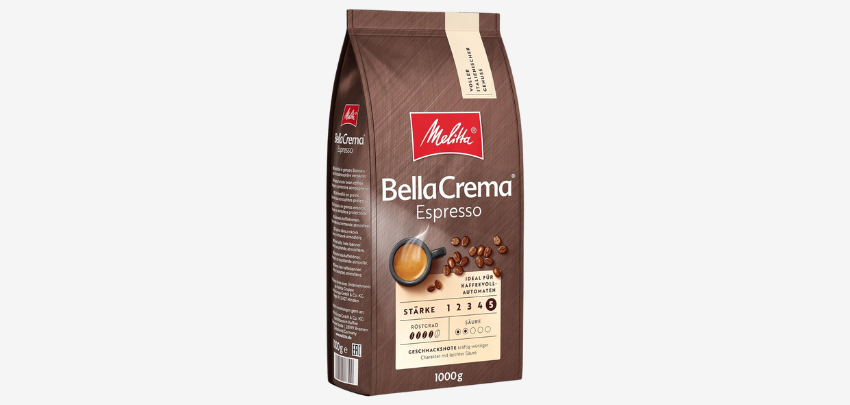 Schnell! 1kg Melitta BellaCrema Espresso für 10€ - ganze Bohnen, Stärke 5