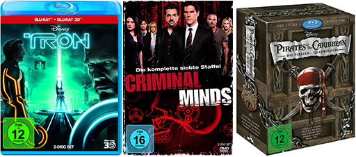 Amazon 5 Tage Aktionspreise für verschiedene Blu-rays und DVDs (Disney/Pixar, Action &amp; Fantasy, US-Serien)