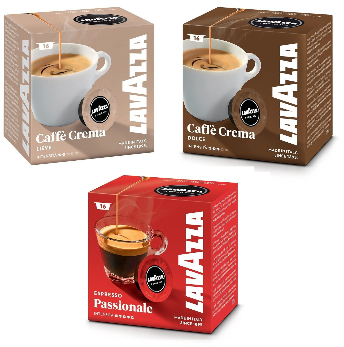 Lavazza A Modo Mio 48 Kapseln für 13,90€ inkl. Versand - in den Sorten Caffè Crema Dolce / Lieve / Espresso Passionale
