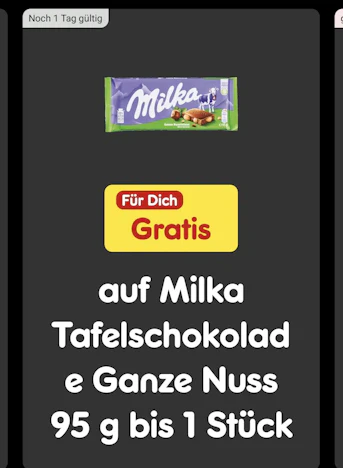 Netto: 1 Tafel Milka Ganze Nuss gratis