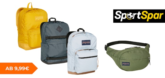 Jansport Sale bei Sportspar - Rucksäcke & Taschen ab 9,99€ schnappen!