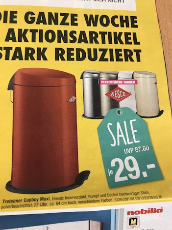 Tretabfalleimer Capboy Maxi 22l von Wesco