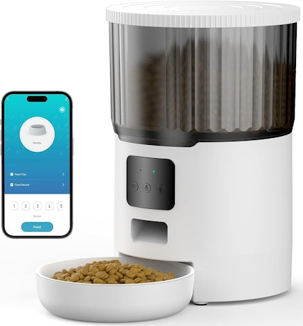 UIOOQ Automatischer Futterspender 4L für 50€ – Katzenfutter Automat mit WiFi/App, 10s-Ruf zum Essen