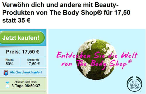 35€ The Body Shop Gutschein für 17,50€ (Update)