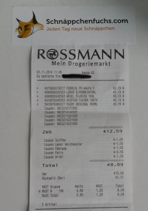 [offline] Rossmann: Fairy Ultra für 0,49€, Ariel Waschmittel für 2,33€, Febreze für 1,29€ und weitere Schnäppchen *UPDATE*