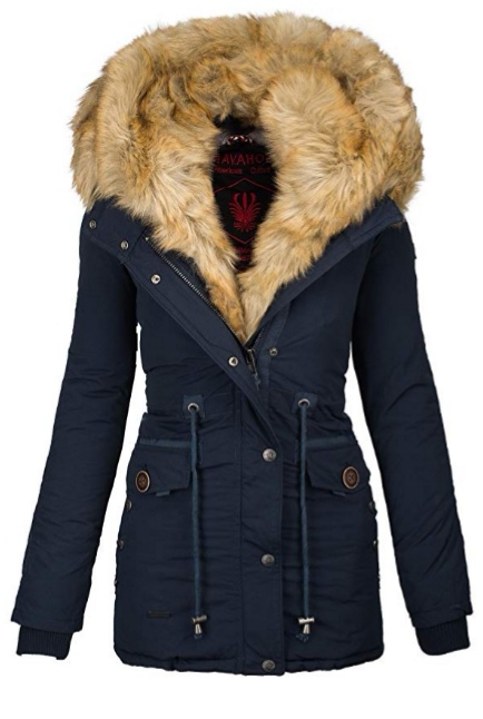 Navahoo 2in1 Damen Winter Jacke Parka Mantel Winterjacke warm Fell