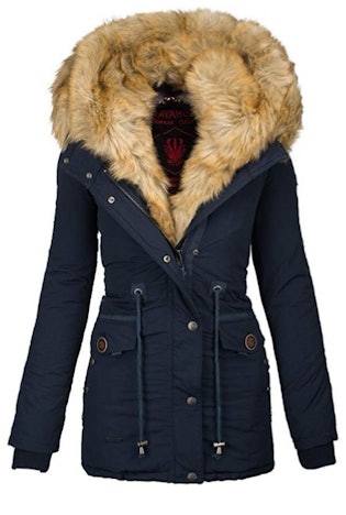 Navahoo 2in1 Damen Winter Jacke Parka Mantel Winterjacke warm Fell