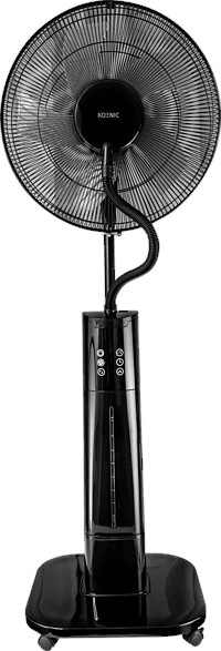 Media Markt Tagesdeal! ⏰ Koenic KSFW 40321 TRC für 99€ – Standventilator mit Wasser-Sprühnebelfunktion in Schwarz, 70 Watt