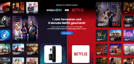 MEGA AKTION 🚀 Waipu.tv + Netflix für 9€ im Monat (statt: 18€)