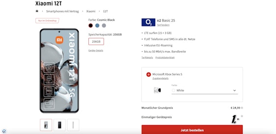 Günstiger als bei Idealo! 🤩 Xiaomi 12T (128GB) + Microsoft Xbox Series S im O2 Basic für 27€/Monat - inkl. 18 GB LTE & Allnet-Flat