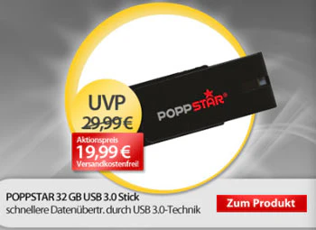 Poppstar 32GB USB 3.0 Stick für 20€