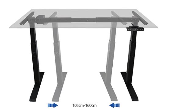 Hengda Elektrisch Höhenverstellbarer Schreibtisch, 2-Fach-Teleskop mit Memory-Funkt und Softstart/Stopp