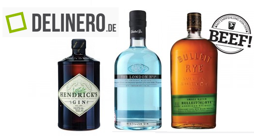 25€ Delinero Gutschein ab 50€ Bestellwert - z.B. 2x Hendrick's Gin für 39€