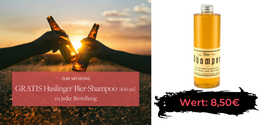 Haslinger Biershampoo gratis - 400ml Shampoo zum Einkauf, nur 3,95€ Versandkosten zahlen