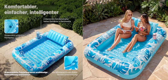 Urlaubsfeeling für den Garten! ☀️ Sloosh Tanning Pool für 41€ 💦