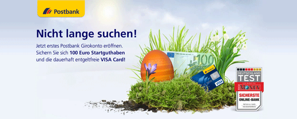 Postbank Happy Hour mit 100€ Barprämie endet Montag um 10 Uhr *UPDATE5*