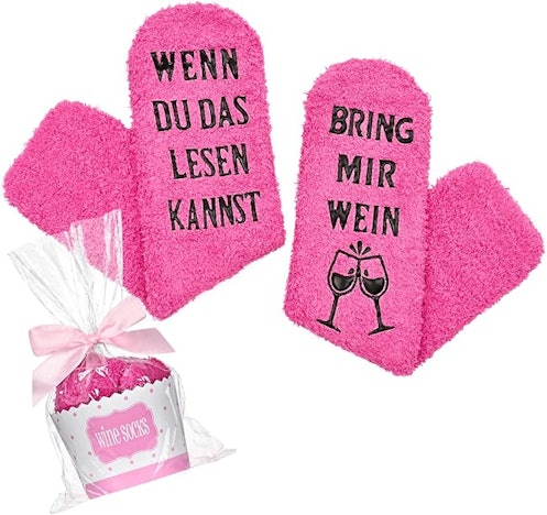 Livole Luxuriöse Wein Socken mit Muffin-Geschenk