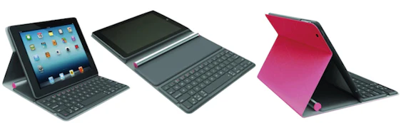 Logitech Bluetooth Solar Tastatur Foliocover für Apple iPad 2, 3 oder 4 in coral pink für 21€ bei conrad.de
