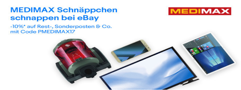 10% Rabatt auf Rest-, Sonderposten &amp; Co. im ebay-Shop von Medimax