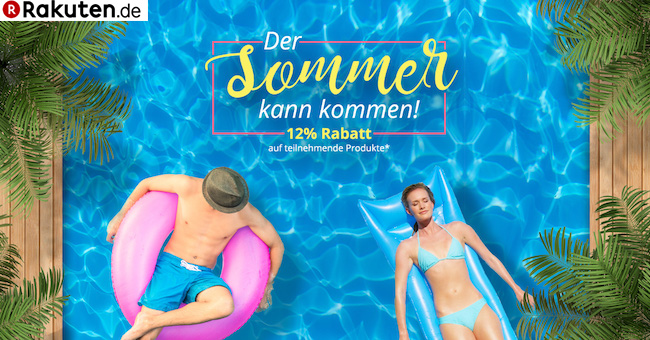 Rakuten Sommersale – 12% Rabatt auf ausgewählte Produkte, z.B. Samsung UHD-Fernseher