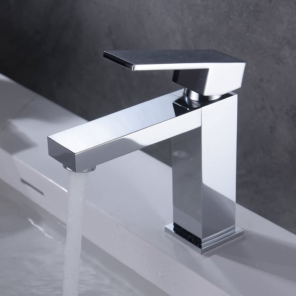 Eckig Wasserhahn Bad Armatur Waschbecken Mischbatterie