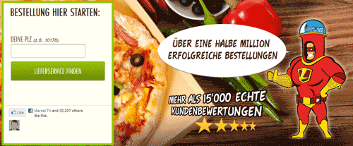 5€ Lieferheld Gutschein zum Preis einer SMS - Mindestbestellwert: 10€