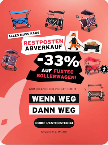 Restposten-Abverkauf: FUXTEC Bollerwagen 33% Rabatt