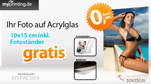 10 x 15 cm Foto hinter Acrylglas für 5€ inkl. Versand