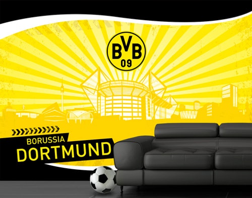 Fototapete BVB BORUSSIA DORTMUND SKYLINE STRAHLEN