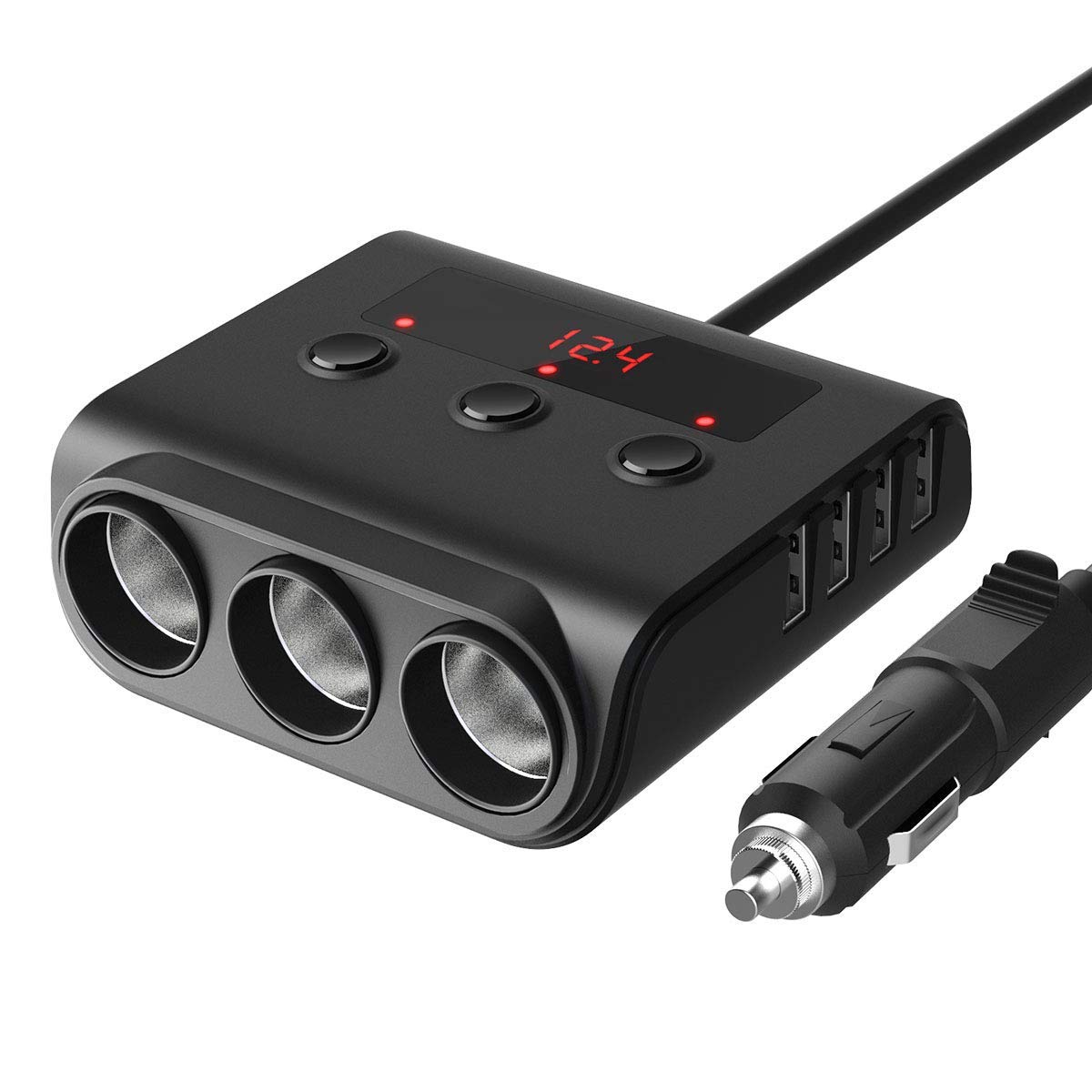 KFZ-USB-Ladegerät + Mehrfach KFZ-Steckdose