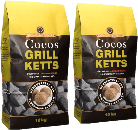 Cocos Ketts - Grillkohle-Briketts aus Kokosnuss (20kg) (1,28€/kg) versandkostenfrei