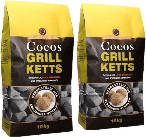 Cocos Ketts - Grillkohle-Briketts aus Kokosnuss (20kg) (1,28€/kg) versandkostenfrei