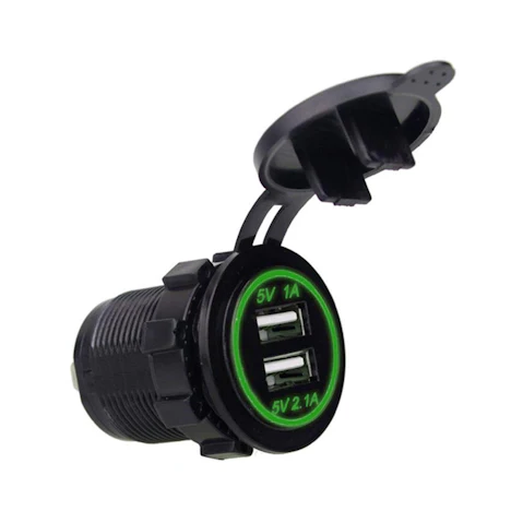 Universal KFZ-Ladegerät USB-Träger-DC12V-24V Wasserdichte Doppel-USB-Ladegerät 2 Port Power Socket 5V 2.1A / 1A