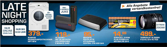 Saturn Late Night Shopping Übersicht - LG F14B9QDA Waschmaschine A+++ für 334€