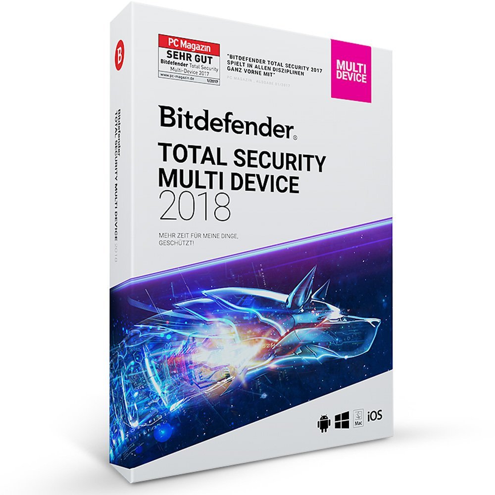 Bitdefender Total Security Multi Device 2018 – 5 Geräte | 1 Jahre (MAC, Windows &amp; Android)