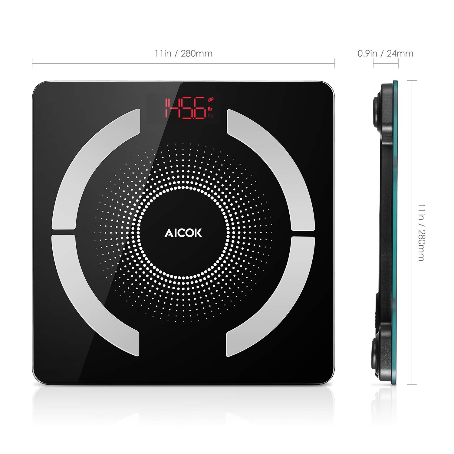 Personenwaage, Multifunktions-Körperzusammensetzung Messung, 2,4 cm Ultra-dünnen Design
