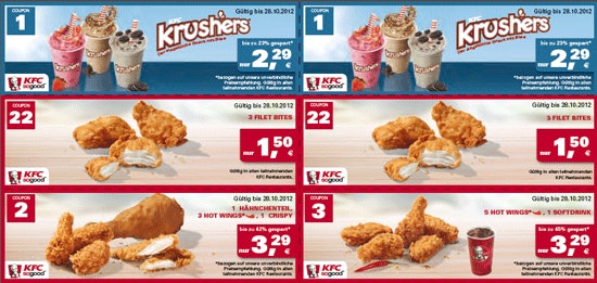 Neue KFC-Gutscheine für September/Oktober