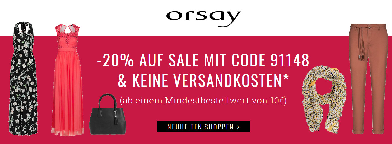 Nur noch heute! 20% Extra-Rabatt bei Orsay auf bereits reduzierte Ware