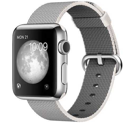 Apple Watch 38mm Nylonarmband Perlgrau für 193€ - Smartwatch aus der 1. Generation #vorbei
