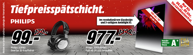 Tiefpreisspätschicht bei Media Markt - diverse Philipskopfhörer im Angebot *UPDATE*