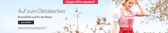 20% Rabatt auf Oktoberfestmode bei C&A - kombinierbar mit 10% Newsletter-Rabatt